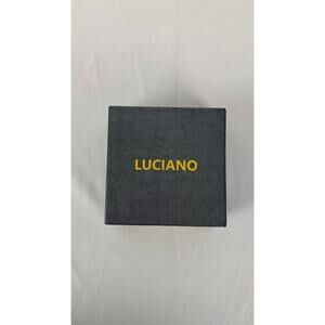 Luciano Mens Black Leather Cowhide Dress Belt with Brass Prong Buckle NEW